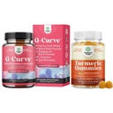 Bundle von G-Curve Butt und Brust Enhancement Pillen - Kräuter Enhancer Mai Unterstützung Body Sculpting Curves und Turmeric Gummies für Erwachsene Peach Flavor - Extra Strength Joint Support Gummies