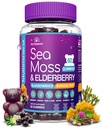 Sea Moss Gummies with Elderberry, Vitamin C & Zinc - 102 Minerals from Irish Sea Moss, Bladderwrack & Burdock Root for Immune Support - Vegan Seamoss Supplement (Pack of 1)