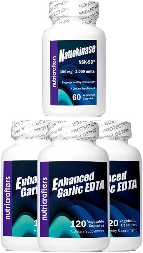 3 Flaschen Enhanced Knoblauch EDTA mit einer kostenlosen Flasche Nattokinase