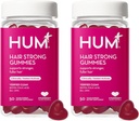 HUM Cheveux forts - Gommies quotidiennes avec biotine pour améliorer la croissance des cheveux - Fo Ti, acide folique, zinc, vitamine B12 et PABA pour soutenir les cheveux, la peau et les ongles sains pour les femmes et les hommes (approvisionnement de 50 jours)