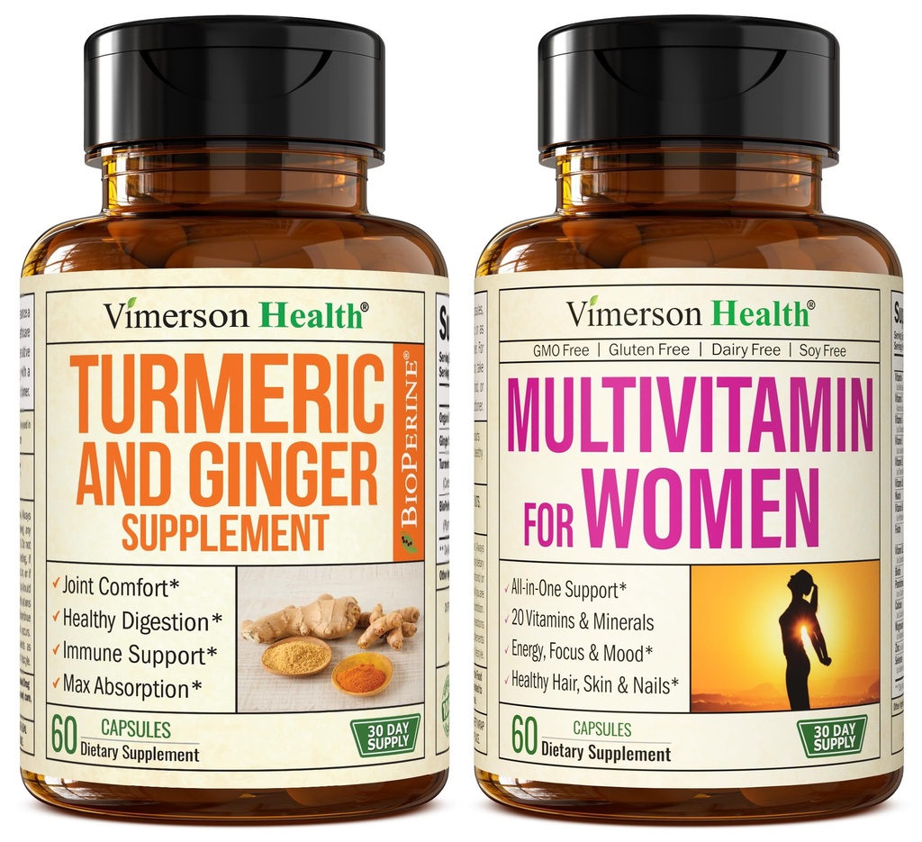 Turmeric Supplement und Ginger Root Joint Support Supplement & Complete Multivitamin für Frauen