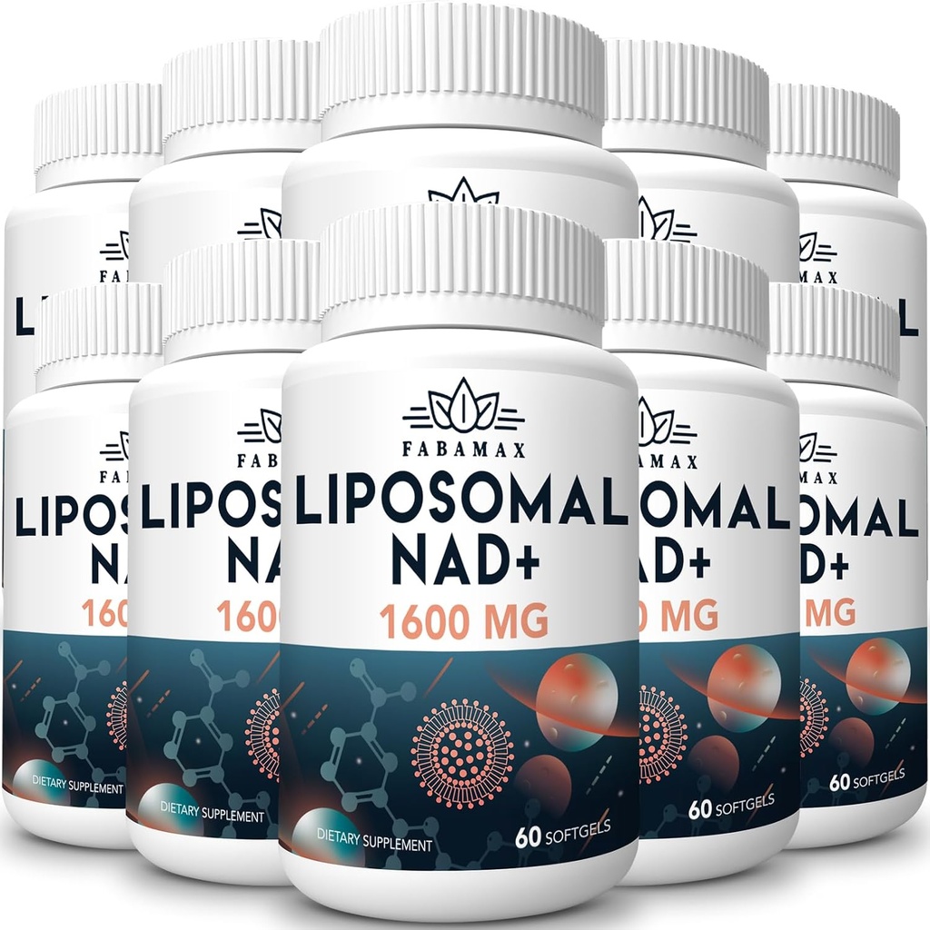 1600 mg Liposomal NAD Supplemento, 98% Pure NAD+ Supplemento, Assorbimento Superiore, alternativa a Nicotinamide Riboside o NADH per aumentare NAD+ per la difesa, l'energia, la longevità, 600 Softgels