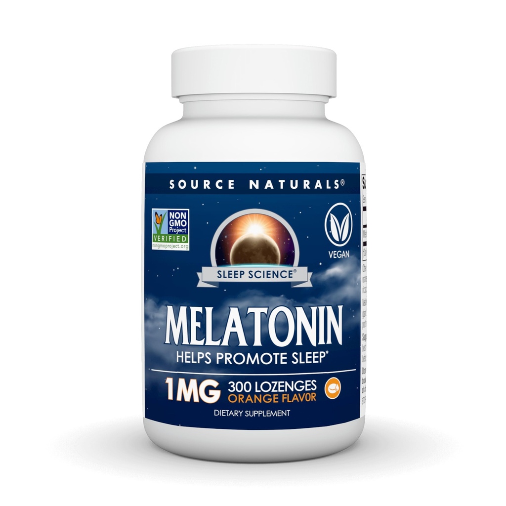 Source Naturals Sleep Science Melatonin, Helps Promote Sleep* - 1 mg - 300 Orange Flavored Lozenges