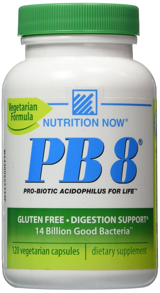 Maintenant PB 8 Capsules Pro-Biotique Acidophilus, Végétarien, Bouteilles 120-Count 60 portions