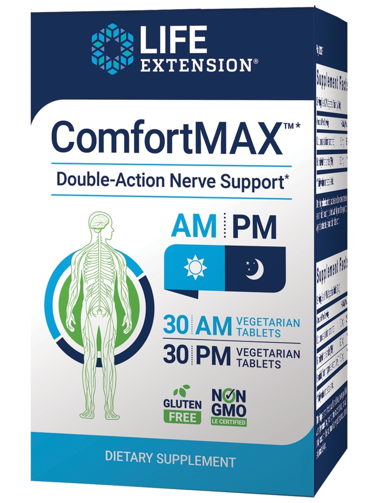 Estensione della vita ComfortMAXTM, honokiol e Pea per Nerve Support & disagio Rilievo, Senza glutine, Non OGM, Vegetariano, 60 compresse