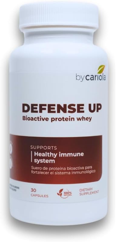 Defense Up Immune System Support Supplement - Immunity Defense Booster - Bioactive Protein Whey Capsules - Zinc - Vitamin D - Immunoglobulin - Natural Formula - 30 Caps