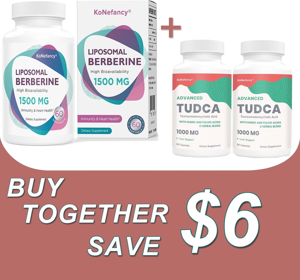 Optimieren Sie Ihre Gesundheit mit TUDCA Complex 2Pack und Liposomal Berberine 1500mg Bundle