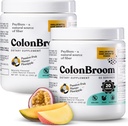 ColonBroom Psyllium Husk Powder (Fruits tropicaux, 120 portions) - Colon Cleanse for Bloating Relief & Gut Health - Colon Broom Fiber Powder Drink - Vegan, supplément de poudre de fibre sans gluten