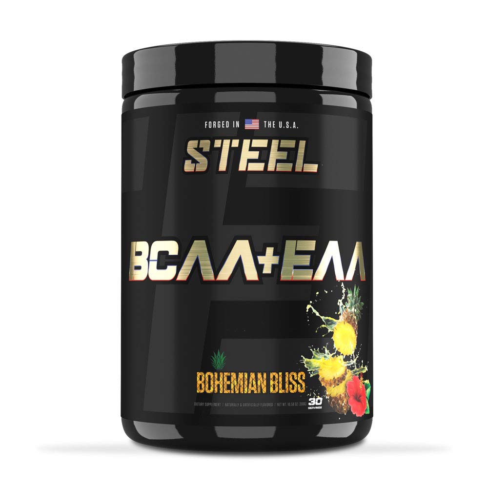 Integratori d'acciaio | Polvere BCAA ad alte prestazioni | Promuove la crescita muscolare magra e l'endurance di allenamento | 2:1:1 Rapporto per recuperare il muscolo più veloce 30 Servings.