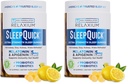Relaxium SleepQuick Gummies - Aide au sommeil + Gut Health & Immune Support, 5mg Mélatonine, Vitamine D-3 + Mélange prébiotique et probiotique, sans gluten et sans médicament, Saveur de citron, 90 Gummies (paquet de 2)