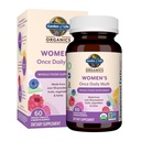 Jardin de la vie Organiques Multivitamine pour les femmes - Une fois par jour Multi - Alimentation entière Multi avec Fer, Biotine, Vegan Organic Womens Multivitamine pour la santé, la peau et les ongles de cheveux énergétiques, 60 comprimés