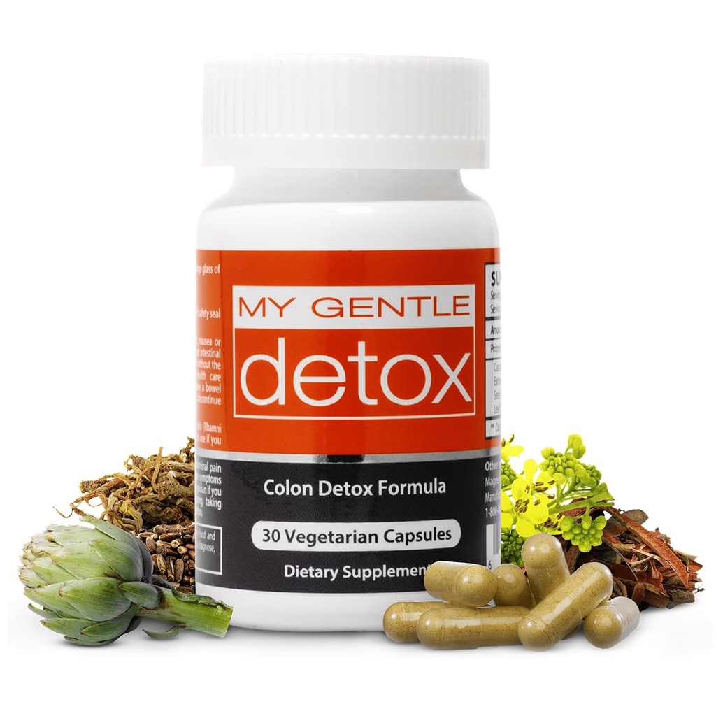 Herbal Nitro My Gentle Detox - Gentle Constipation Relief für Damen und Herren - Nehmen Sie nachts, Poop nächster Tag - 100% Natural Colon Detox Supplement für weniger Bloating, Gas, Discomfort (30 Ct)