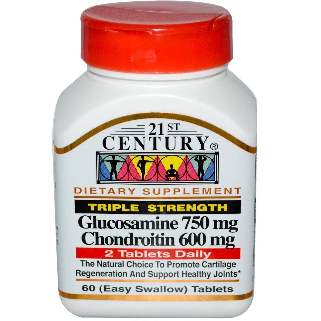 21ème siècle Glucosamine Chondroïtine 750/600mg - Triple force, comprimés, 60 comte