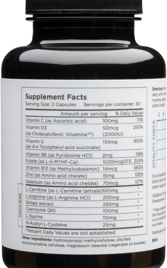 Beli Men Prenatal Multivitamin Preconception Fertility Support, Enhanced Sperm Health, Sperm Count & Motility, Testosteron, 60 Kapseln mit Vitamin E, B6, B12, Zink, Folate & CoQ10, 30-Day Supply