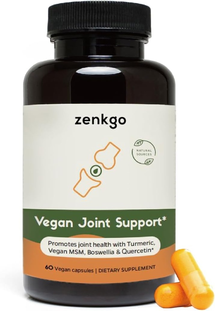 Turmerico, Vegan MSM, Boswellia, Quercetin - Vegan Joint Support Supplement, promuove la mobilità e la flessibilità delle articolazioni, funzione e comfort, riparazione cartilagine, movimento liscio, invecchiamento sano (60Ct/30Day)