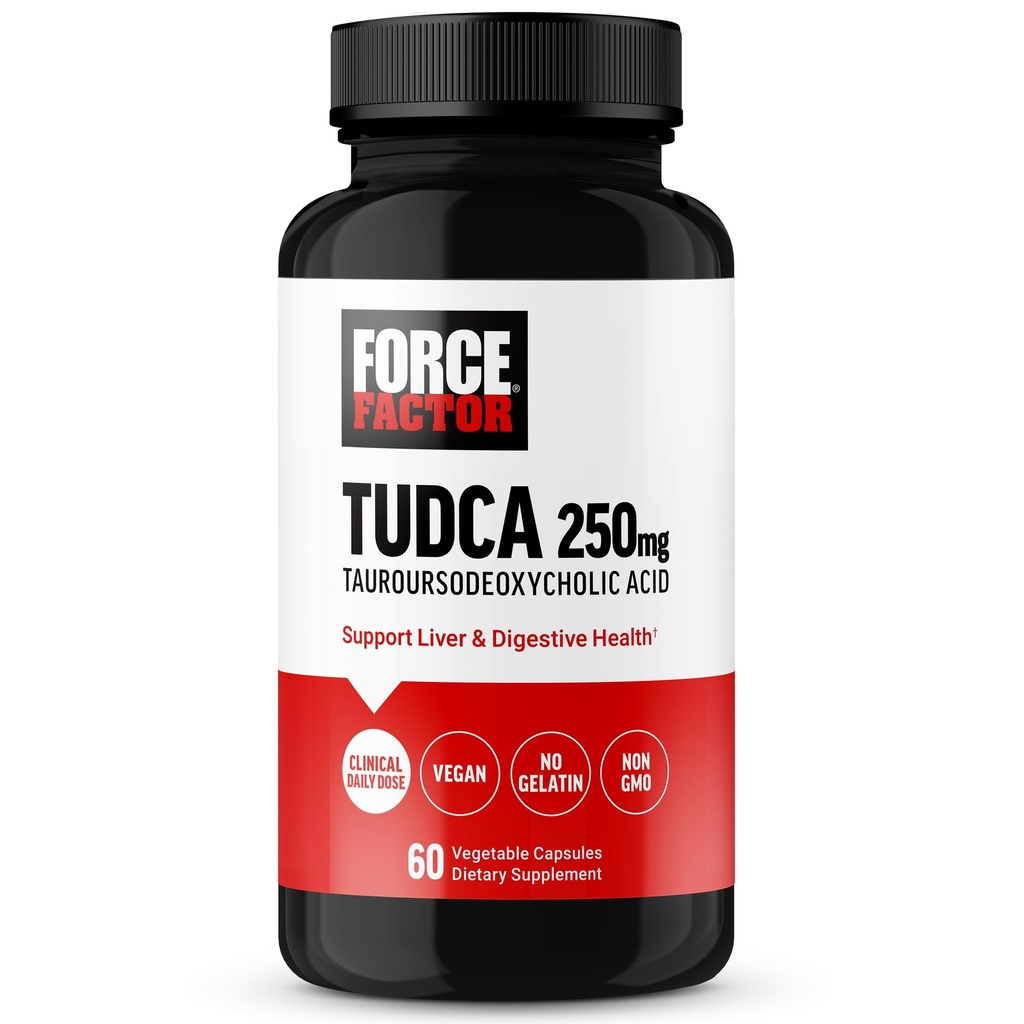 Integratore di supporto del fegato del fattore di forza TUDCA, Potente sale del bile per la salute della vescica e la salute del fegato, acido tauroursodeoxycholic, dosaggio clinico, Vegan Friendly, non-GMO, 60 capsule vegetali