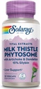 SOLARAY Milk Thistle Phytosome with Artichoke, Dandelion e Ginger - Estratto di cardo del latte che fornisce 15% Silybin - Integratore del fegato - Garanzia di 60 giorni, Verified Lab - 30 Serve, 30 VegCaps