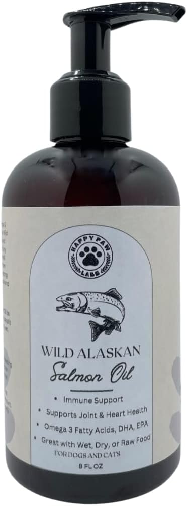 Pure Wild Alaskan Lachsöl für Hunde & Katzen - Omega 3 Haut- & Coat-Ergänzung, natürliche EPA + DHA Fettsäuren für Gelenkfunktion, Gehirn, Immun- & Herz-Gesundheit (8 FL OZ)