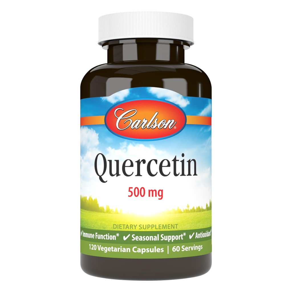 Carlson - Quercetin, 500 mg, Seasonal Support, Skin Health, Optimal Wellness, 120 Vegetarian Capsules