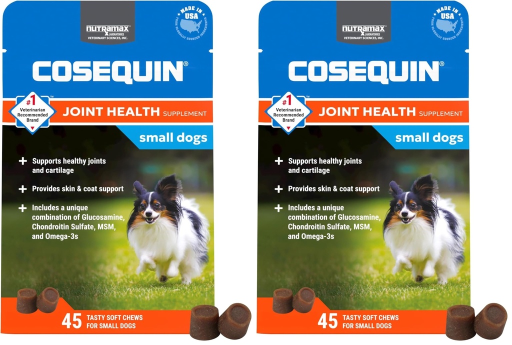 Cosequin Minis Soft Chews Massima resistenza con MSM Plus Omega3,45 Conte (Pack of 2)