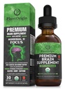 PLANTORIGIN-USDA Organic Liquid Brain Supplement – Plant-Based Nootropic Tropfen für Fokus, Memory & Mental Clarity – Vegan, Non-GMO, Koffeinfrei, Ashwagandha, Ginseng, Ginkgo, Rhodiola – Made in USA