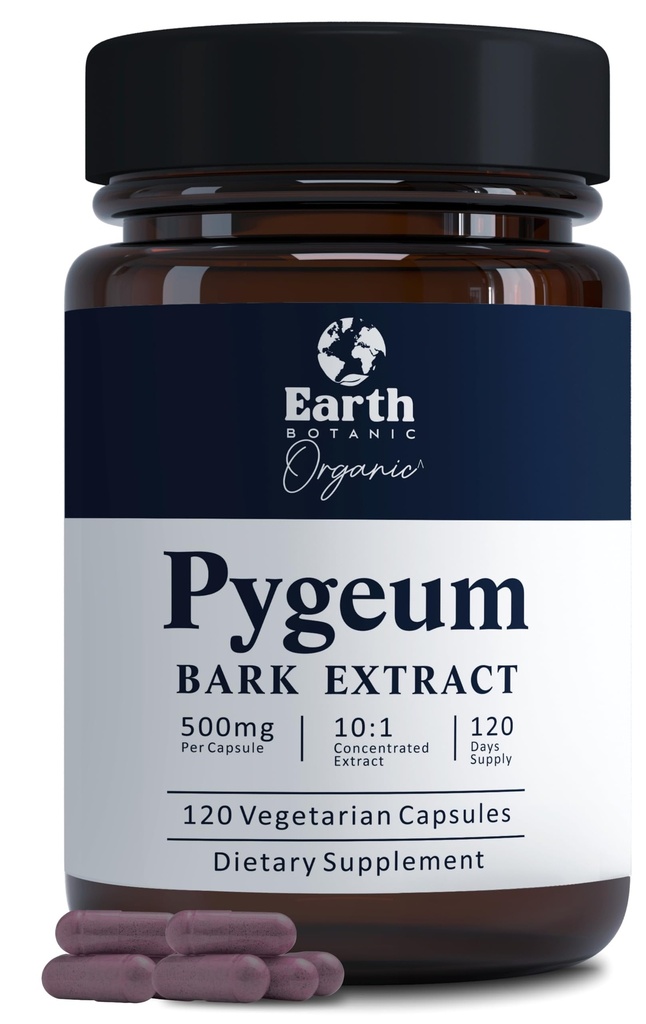 Pygeum Bark Extract 500mg 120 Capsules - supplément à base de plantes soutient la santé de la prostate, la vésicule et l'urine - supplément pour la santé des hommes (Végétarien, non-OGM) 4 mois d'approvisionnement