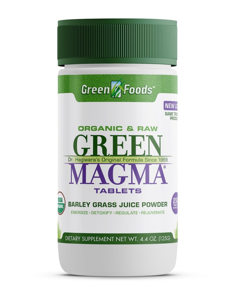 Green Foods Original Green Magma Orzo Grass Integratore nutrizionale, 250 compresse (500mg Ea) Certificato Organico