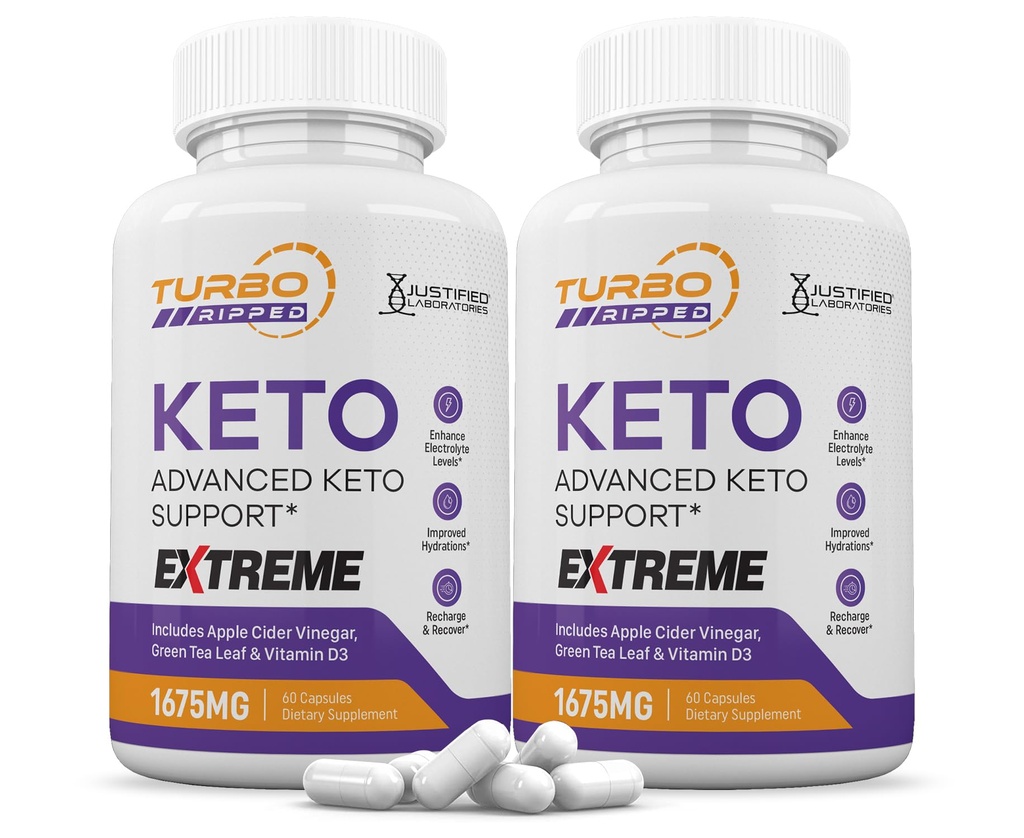 (2 Pack) Turbo Ripped Keto ACV Extreme Pillen 1675MG Keto Unterstützung Blend Kapsel Alternative zu Keto ACV Formuliert mit Apfel Apfelessig Extra Virgin Olivenöl Pulver Grüner Tee Blatt 120 Kapseln