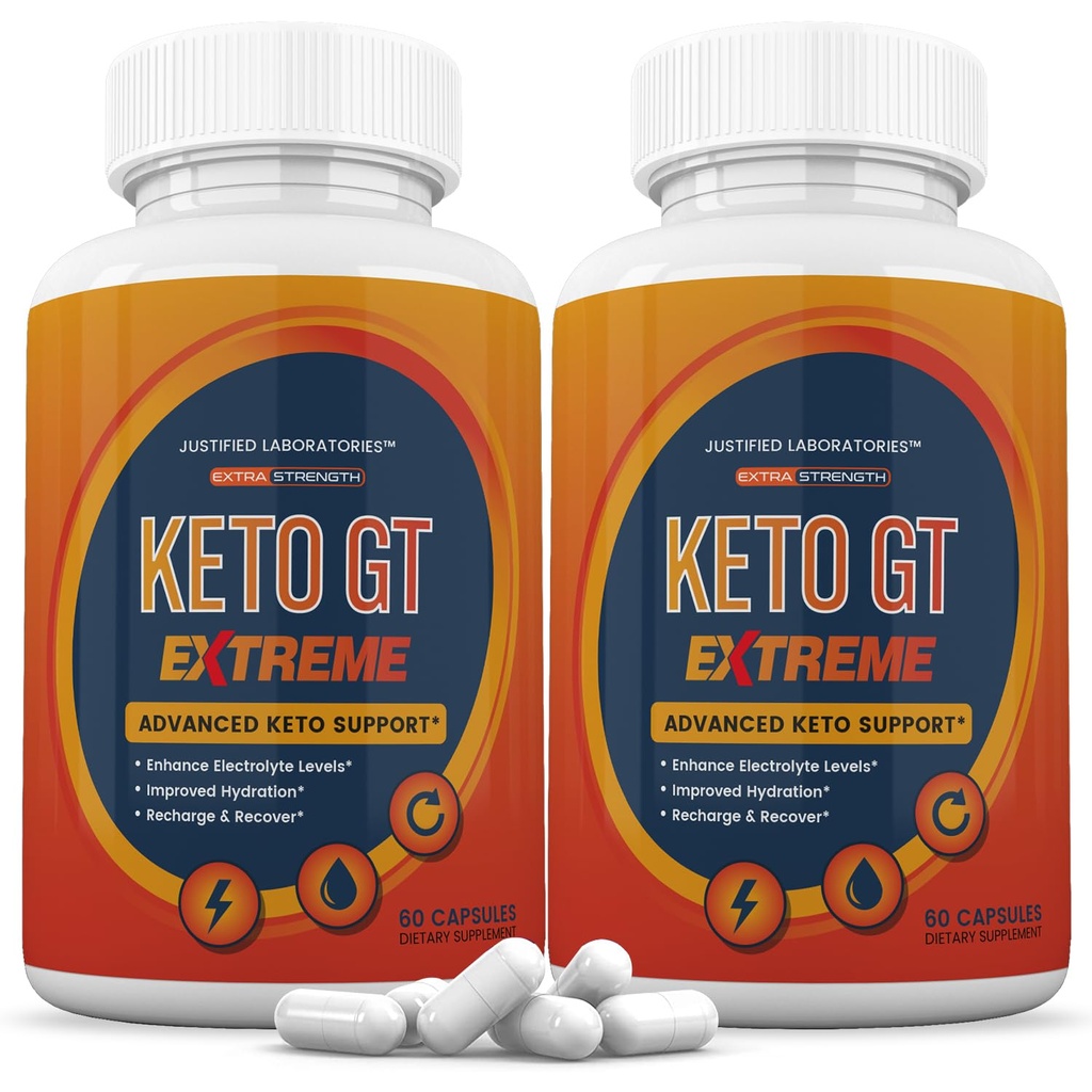 (2 Pack) Keto GT Extreme Keto Pills 1675MG New & Improved Formula Contains Apple Cider Vinegar Extra Virgin Olive Oil Powder Green Tea Leaf 120 Capsules