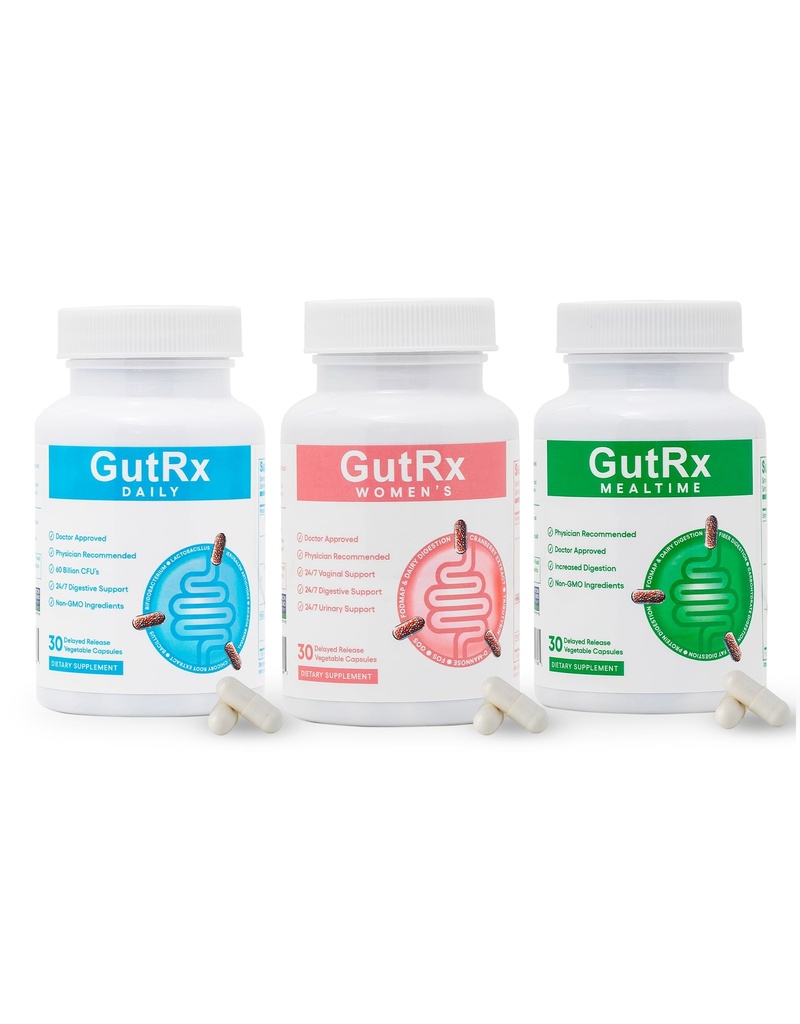 Probiotici giornalieri per le donne e gli uomini con Bifidobacterium Longum & Prebiotics + Probiotici per le donne con mirtillo, D-Mannose & Prebiotics + Enzimi Digestivi Mealtime Lattasi, Lipasi & Bromelain
