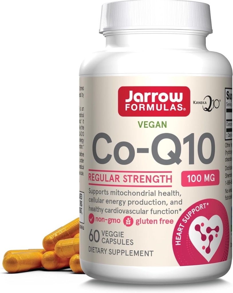 Jarrow Formulas Co-Q10 100 mg - 60 Veggie Caps - Antioxidante Unterstützung für Mitochondriale Gesundheit, Energieproduktion & Herz-Kreislauf-Funktion - Bis zu 60 Servietten