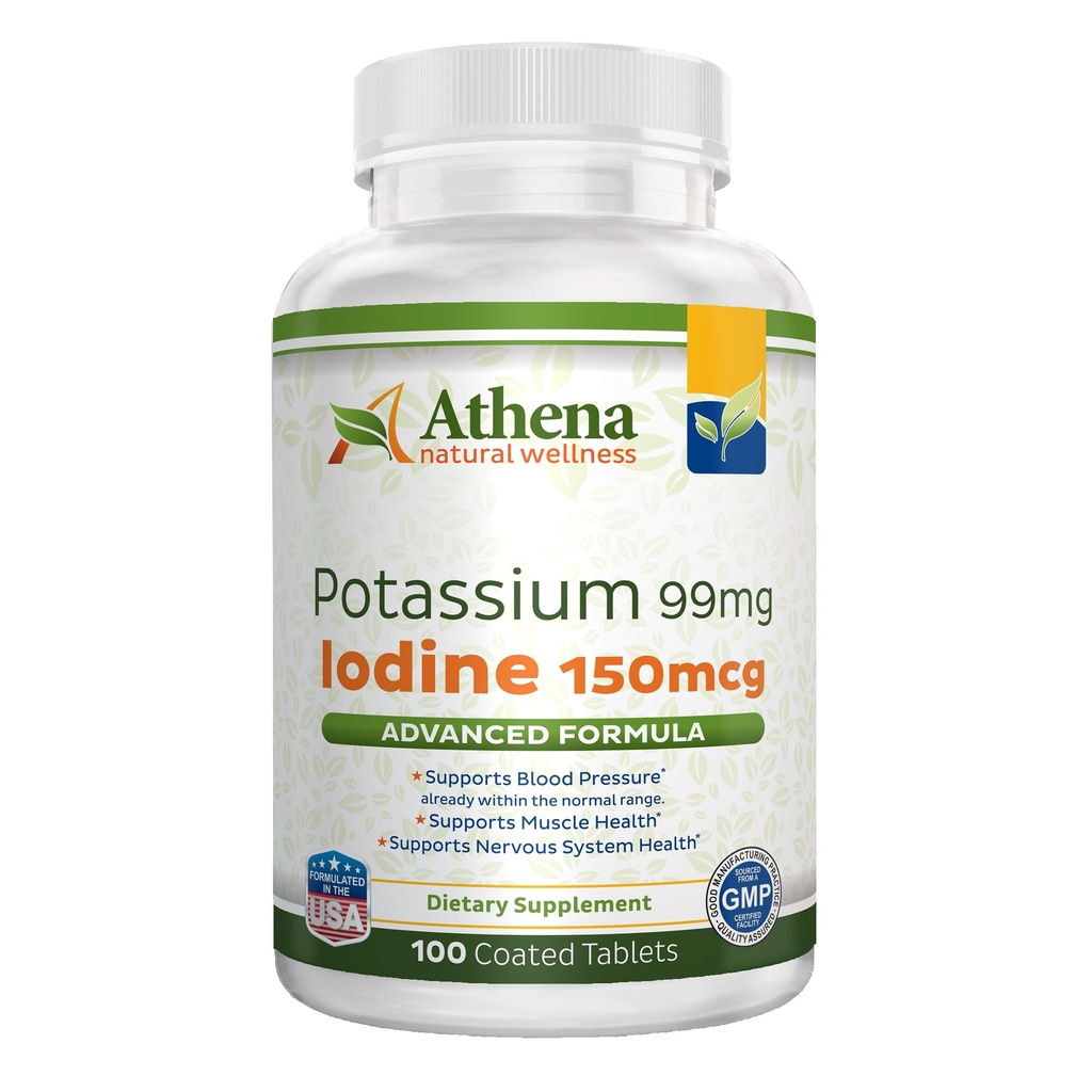 Potassium 99mg avec supplément Iodine 150mcg