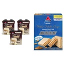 Atkins Iced Coffee Vanilla Latte Protein Shake, 15g Protein, 4g Net Carb, 1g Sugar & Peanut Butter Protein Wafer Crisps, 10g Protein, 4g Net Carb, 1g Sugar, Keto Friendly
