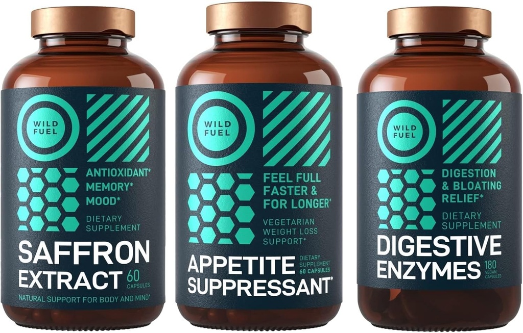 WILD FUEL Estratto di caffè verde, Enzimi digestivi e Appetite Suppressant Dietary Bundle