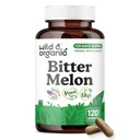 Wild & Organic Bitter Melon Capsules 500 mg - Overall & Digestive Support - Bitter Melon Extract Supplement - Momordica Charantia Capsules - Vegan, No Fillers, Non-GMO - 120 Count