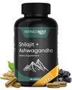 Shilajit pour les hommes 1000mg & Suppléments Ashwagandha 500mg (180 Capsules) - (20% Supplément Acid Fulvic) - Shilajit pour les femmes