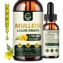 (2 Pack) Mullein Drops für Lunge - Lunge Cleanse and Respiratory Support, Powerful 4 in 1 Mullein Blatt Extract mit Elderberry, Marshmallow Root und Orange Peel für Bronchial Support, 1 Fl Oz