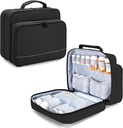 Damero Pill Organisateur de bouteille, Bouteille de médecine Sac de stockage Médicament étui de voyage pour organisateur de pilule, Vitamines, Suppléments médicaux, Noir, Patent Design