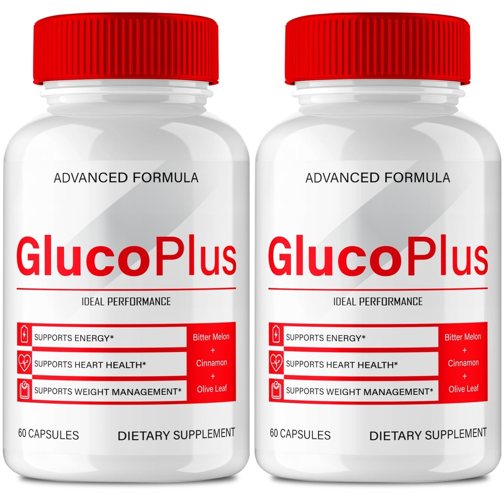 Gluco Plus Capsules de formule sanguine avancée, pilules officielles de supplément GlucoPlus - La force maximale, tout naturel pour une circulation saine et un niveau stable, revues avancées Gluco Health Plus (2 pack)