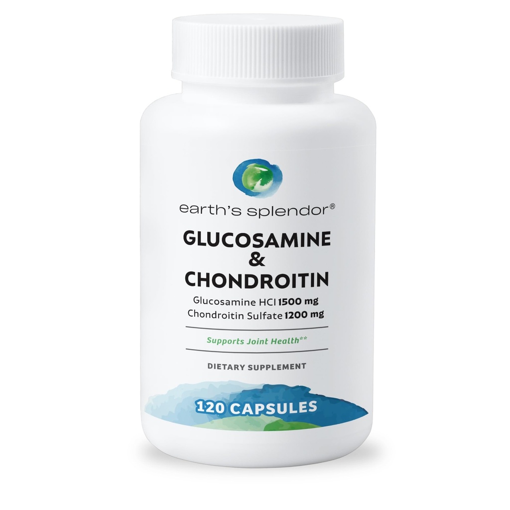 Splendor Glucosamin HCI 1500 mg Chondroitin Sulfat 1200 mg Nahrungsergänzungsmittel für Männer und Frauen, unterstützt die Gelenkgesundheit, unterstützt die tägliche Gelenkfunktion (120 Kapseln, 1 + Monat Versorgung)