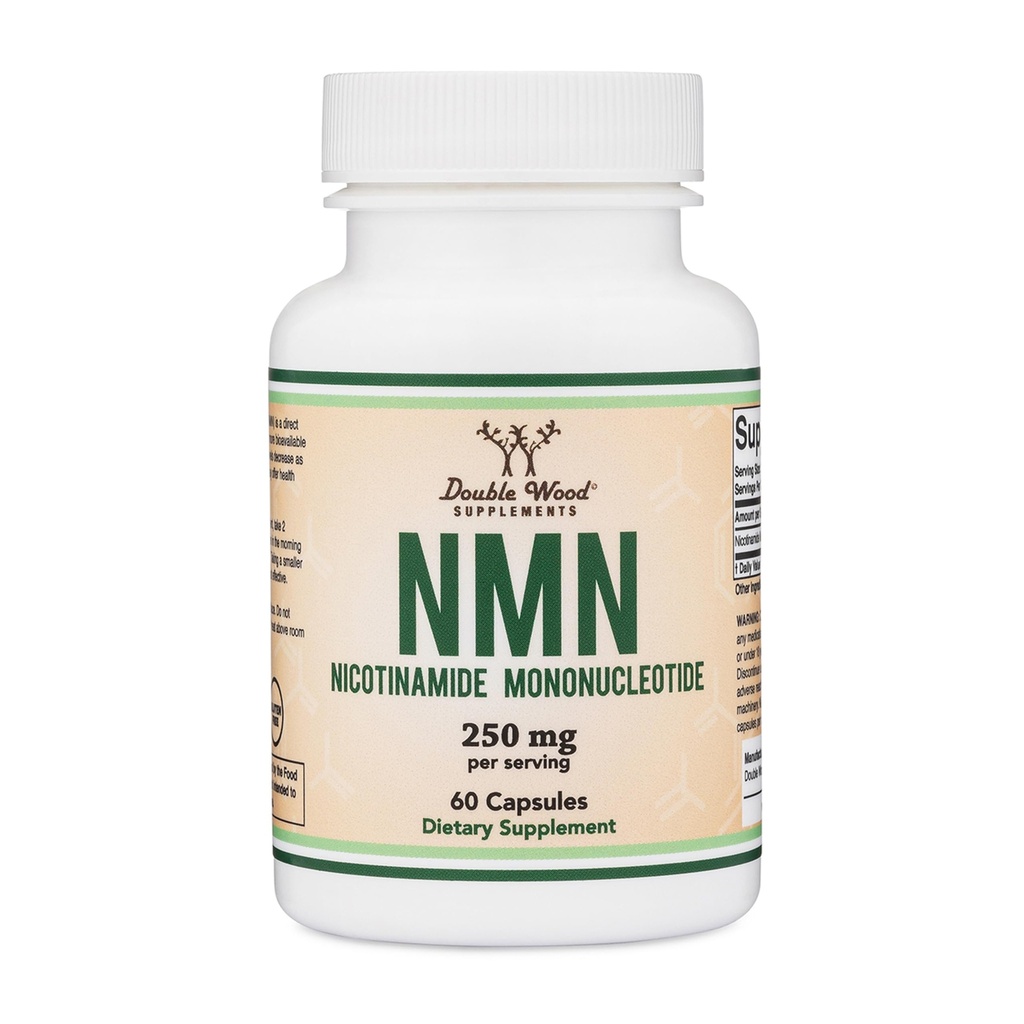 Suppléments en bois double NMN, 60 gélules (125 mg par gélule)