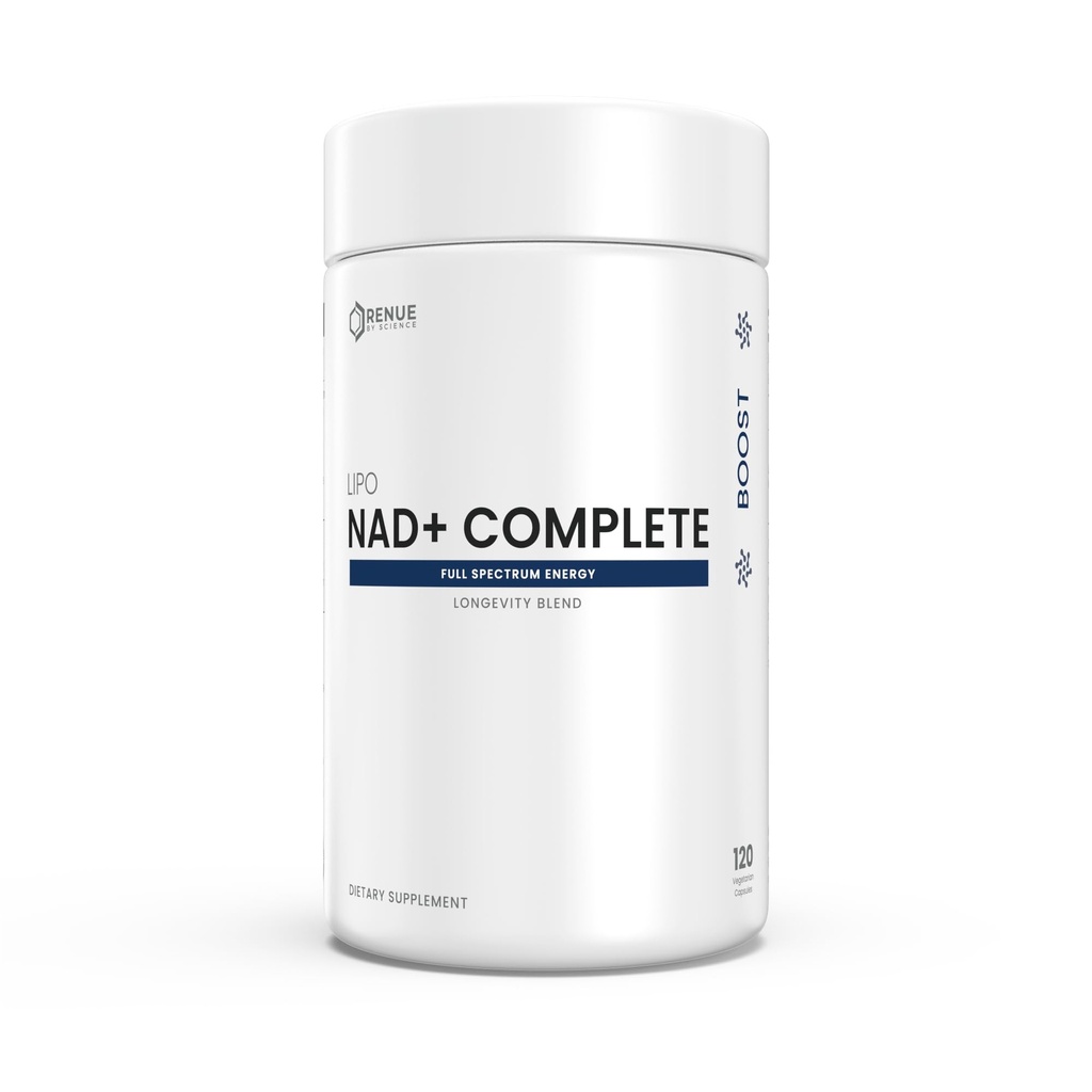 Renue By Science NAD+ Complete | 120 Liposomal NAD Supplement Capsules with NMN, NR & Trigonelline - 310mg NMN & 160mg NAD per Serving | Bioavailable Formula for Increased Absorption | Made in the USA
