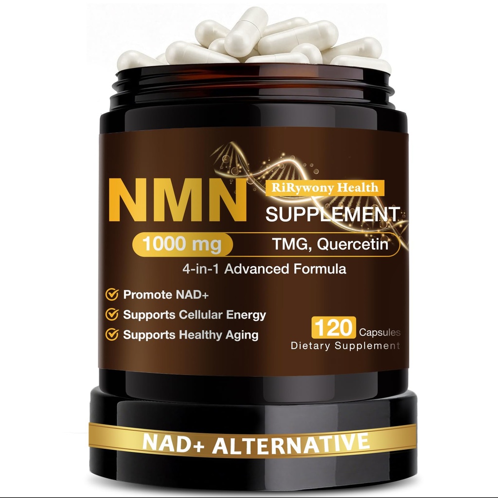NMN Supplement 1000mg - NMN Supplement 1000mg Pure Organic, NMNH Alternative, Resveratrol Supplement, NAD+ Supplement, TMG & Quercetin for Cellular Support 120 Capsules