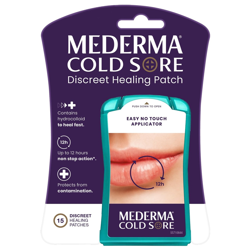 Mederma Cold Sore Discreet Patch - Hydrocolloid Gel, Relieves Redness & Swelling, Conceals Cold Sores