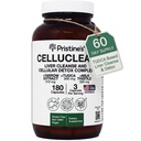 PRISTINE'S CelluClean Nettoyeur du foie et supplément de détox – TUDCA, extrait d'yarrow et chardon de lait – 3ème partie testée, sels de bile non OGM – végétalien, installation de BPF, fabriqué aux États-Unis bouteille en verre