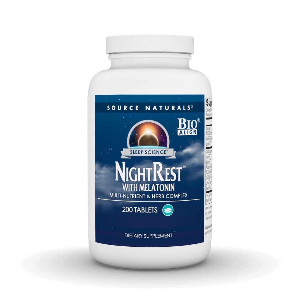 Source Naturals NightRest with Melatonin - Multi Nutrient and Herb Complex - 200 Tablets