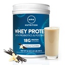 MRM Nutrition Whey Protein - Vanilla Flavored, Microfiltered Whey Protein Isolate & Concentrate, 16 Different Probiotic Strains, BCAAs, & Digestive Enzymes, Gluten Free, for Women & Men - 17 Servings