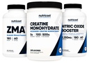 Nutricost Creatine 500 Gramm, Nitric Oxid 180 Kapseln, und ZMA 180 Kapseln Bundle