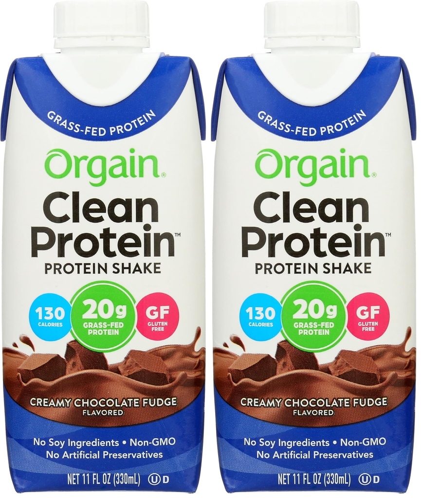 Orgain Whey Protein Shk Chocolate Fudge, 11 oz (Pack of 2)
