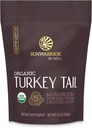 Sunwarrior Organic Turkey Tail Mushroom Powder | Turkey Mushroom Supporto immunitario | Microbiome Gut Health Support | 50 Servings 100g Pouch | Be Well
